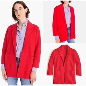 J. Crew 365 Sophie Open Front Sweater Blazer Bright Cerise Red XS